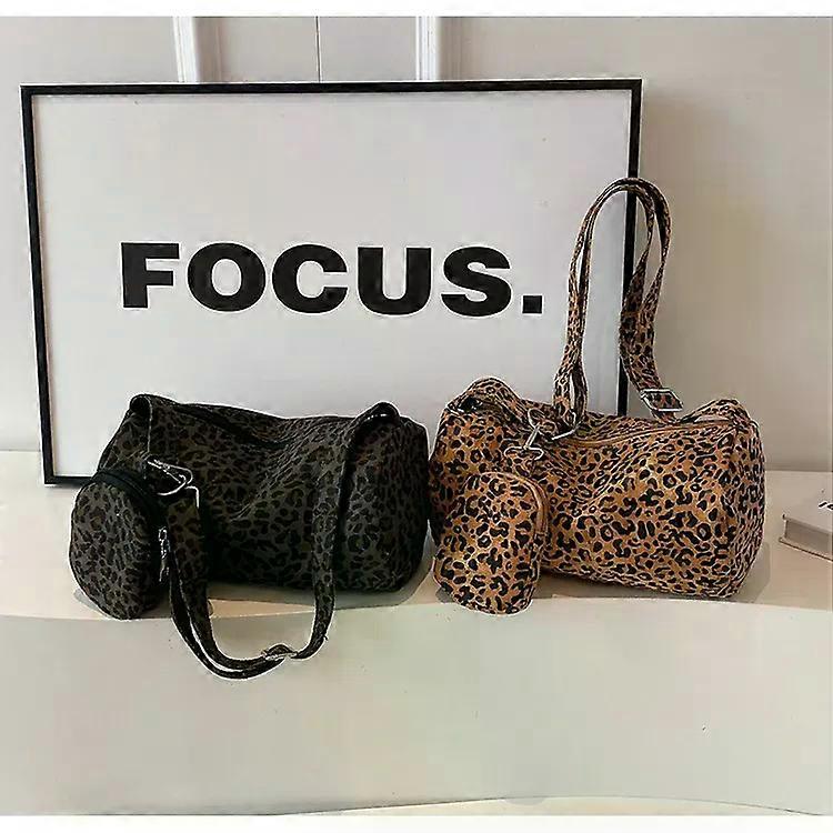 Version coréenne niche léopard imprimé toile aisselle sac pour femmes nouveau mode mode sac à bandoulière navetteur polyvalent sac d’oreiller