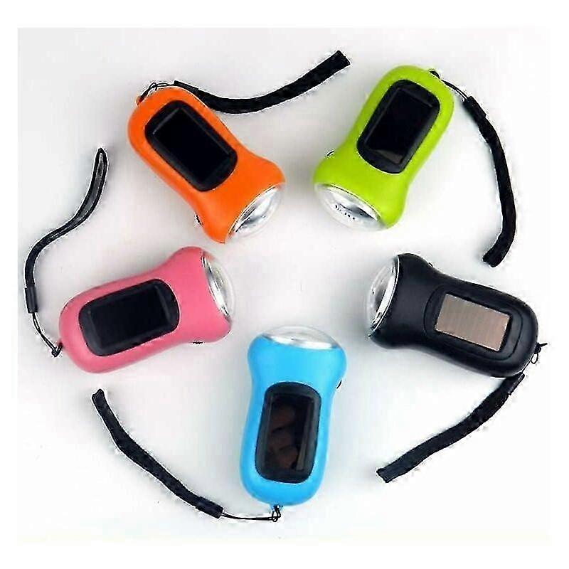 2pcs Flashlight, No Need to Charge Solar Powered Emergency Crank FlashlightRandom Color