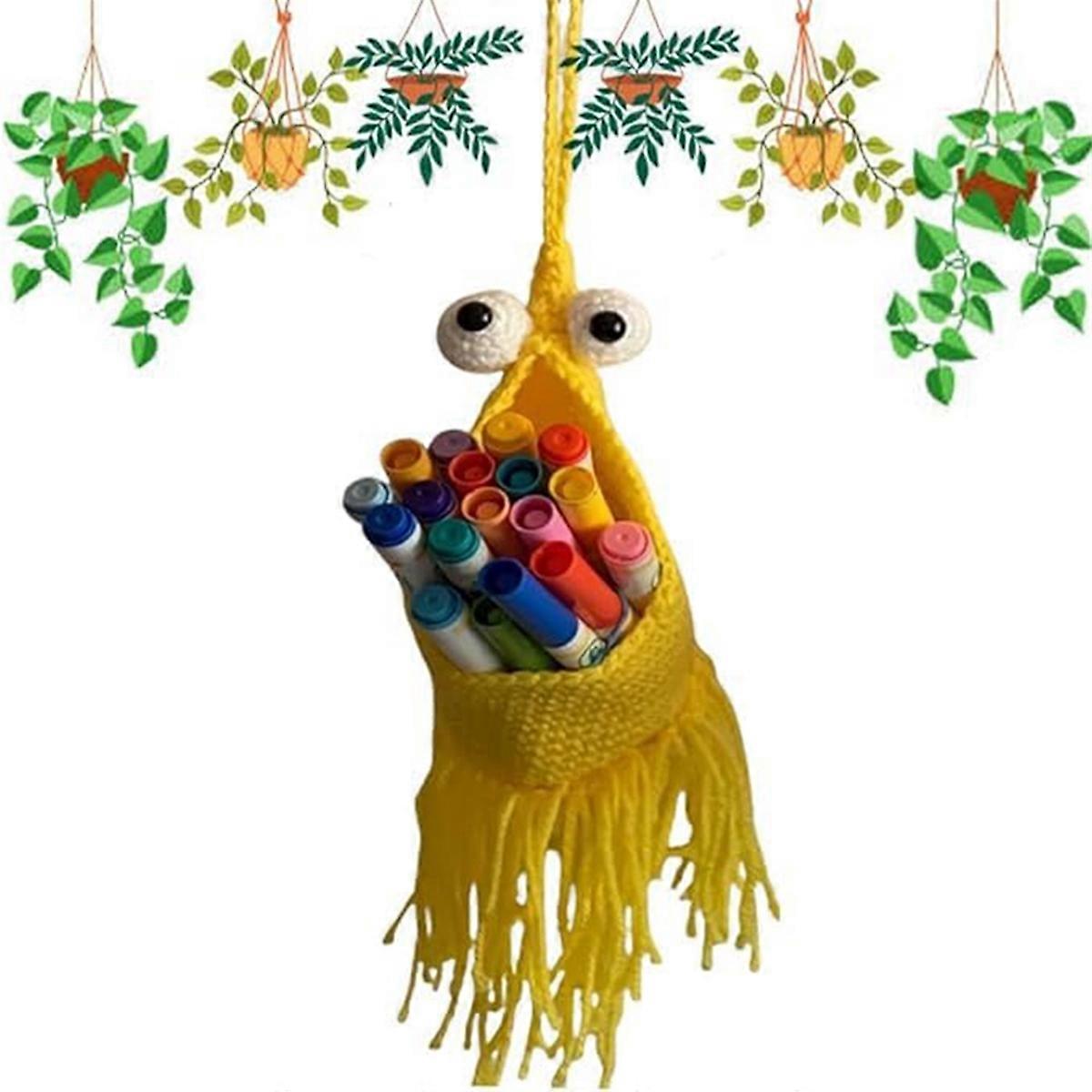 Plant Hanger Indoor Hanging Planter Basket,Macrame Plant Hanger Indoor Mini Yip Hanging Storage Bask