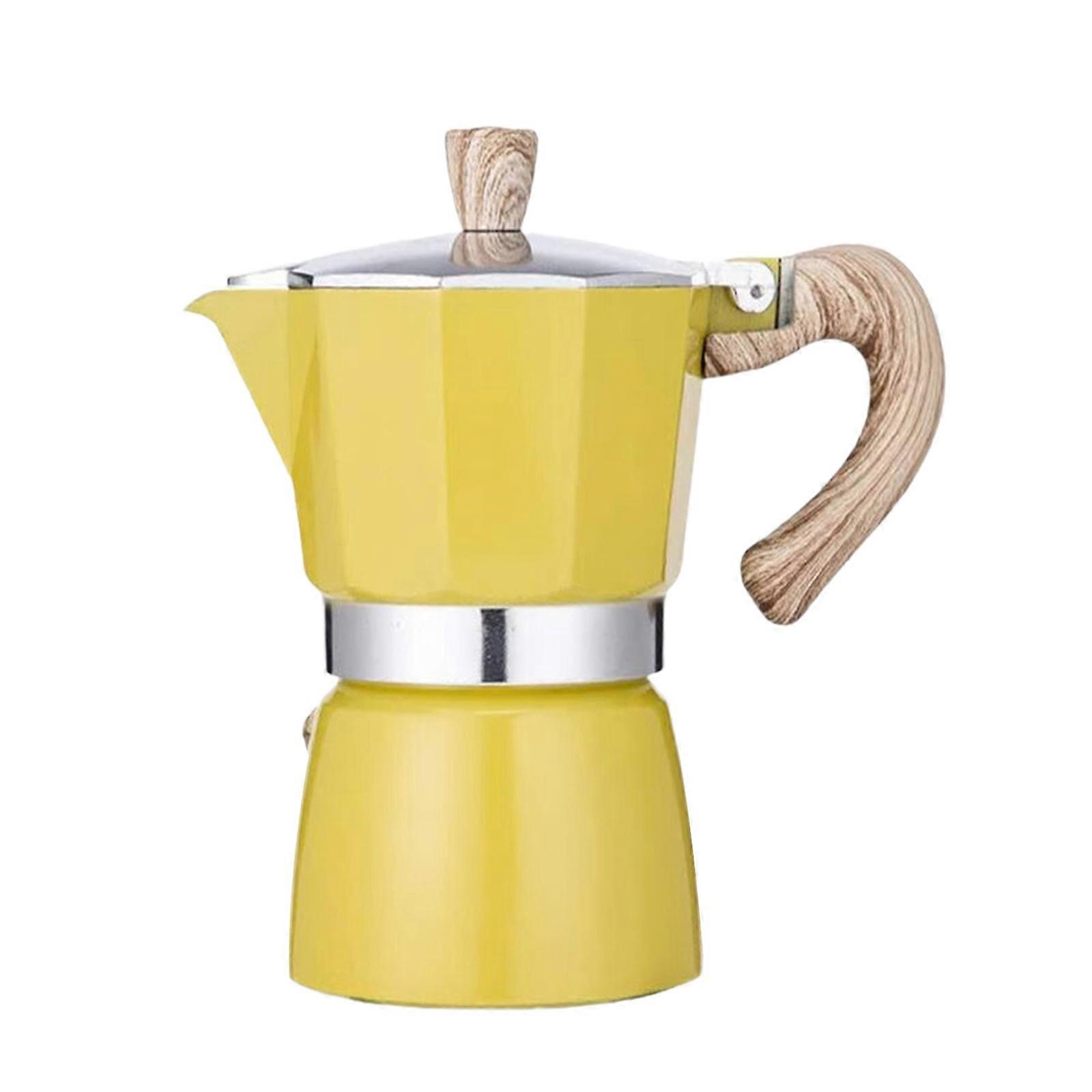 3/6 Tazza di Caffè Brewer Pot Piccola Macchina Espresso Per Uso Domestico 150 ml / 300 ml Manico In Legno Macchina Per Caffè Espresso Pentola Fatta A Mano