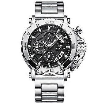 Relojes Nektom para hombre Reloj de cuarzo Relojes a prueba de agua Reloj de pulsera con correa de acero Relojes para hombre Reloj Reloj Relojes deportivos Blanco