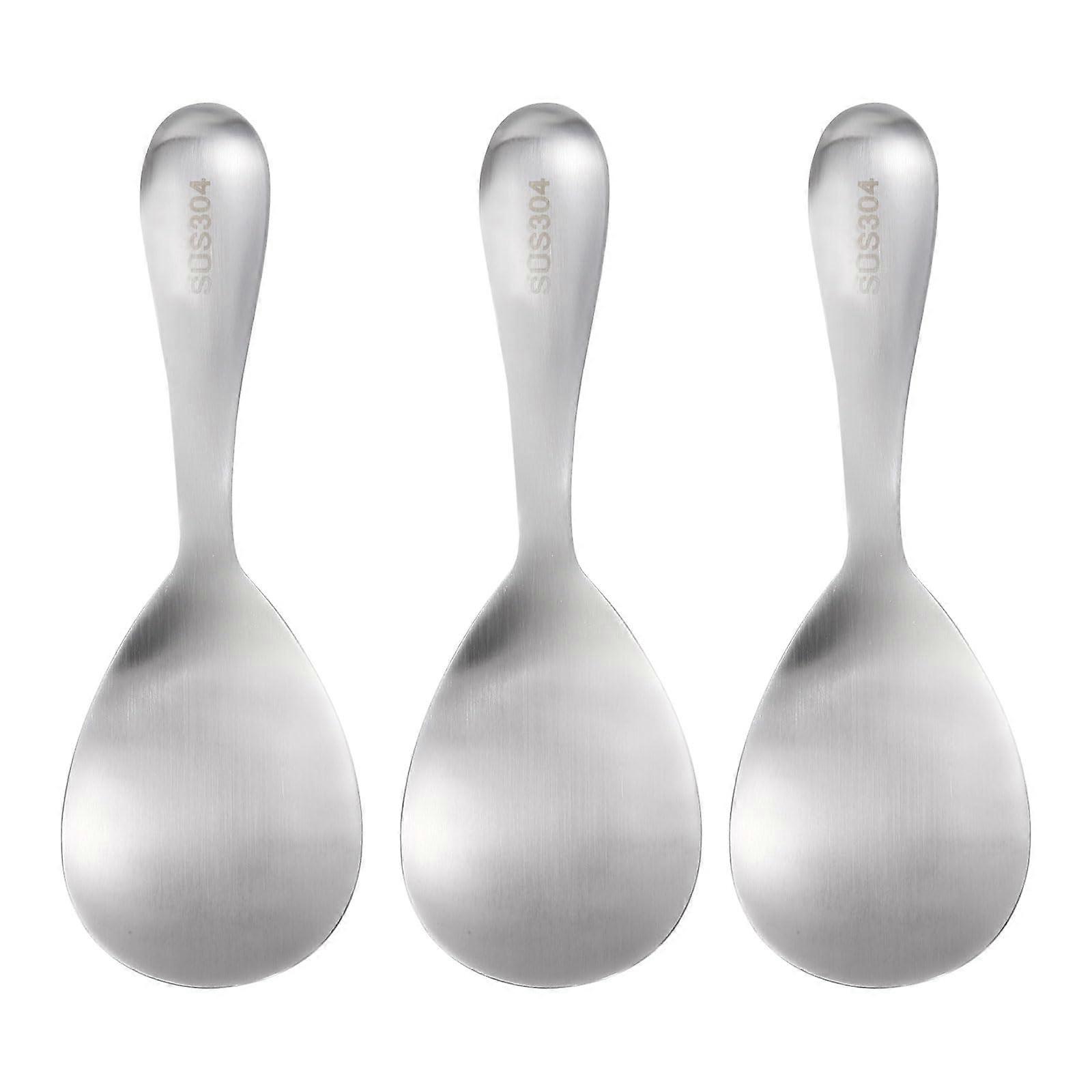 Stainless Steel Non-Stick Rice Paddle Set of 3 for Home and Restaurant Kitchen Use, Durable and Easy to Clean