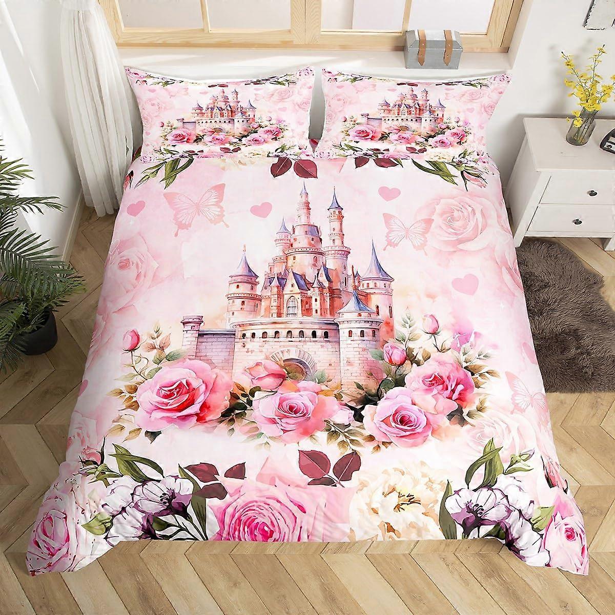 2pcs Fantasy Princess Castle Bedding Duvet Set Twin Size
