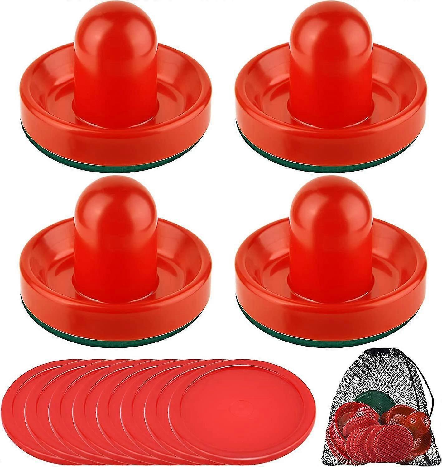 Ice Hockey Table Batting Booster For Game Table (4 Push Handles, 8 Pucks) (red) (santanxing)