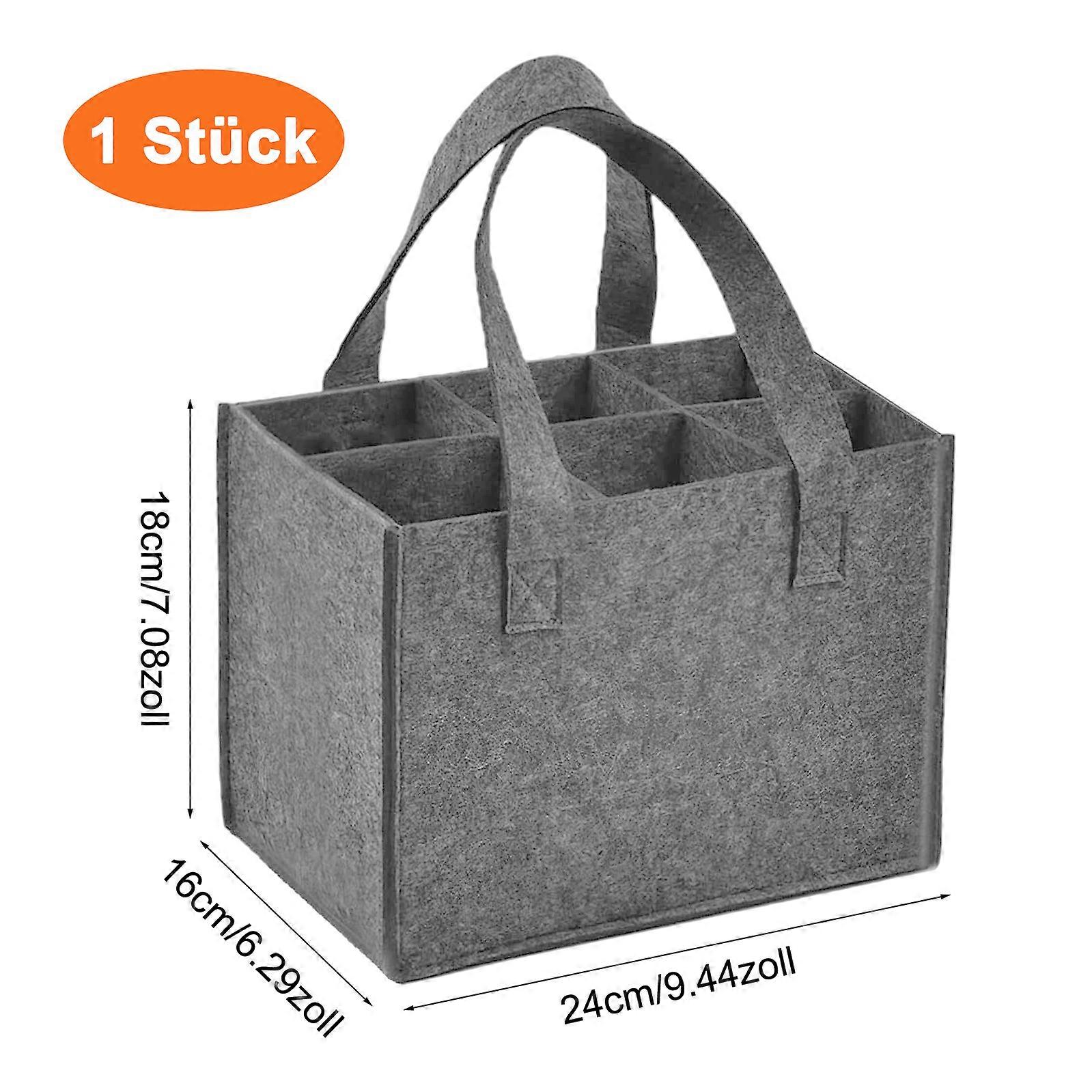 Grey creative felt wine bag, can hold 6 bottles of wine