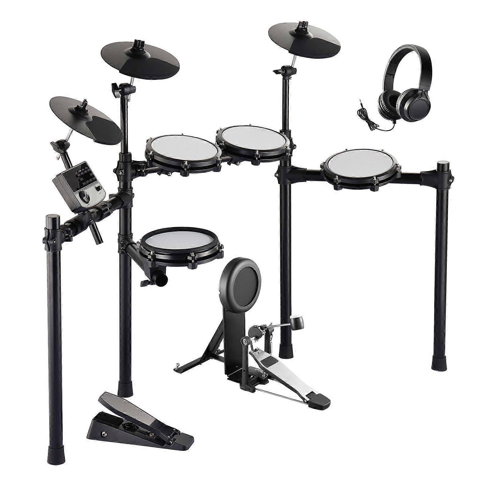 Set de tobe electrice, 32 de seturi de tobe și 480 de sunete, USB MIDI suportat 8 în Quiet Mesh Snare Set de tobe electrice