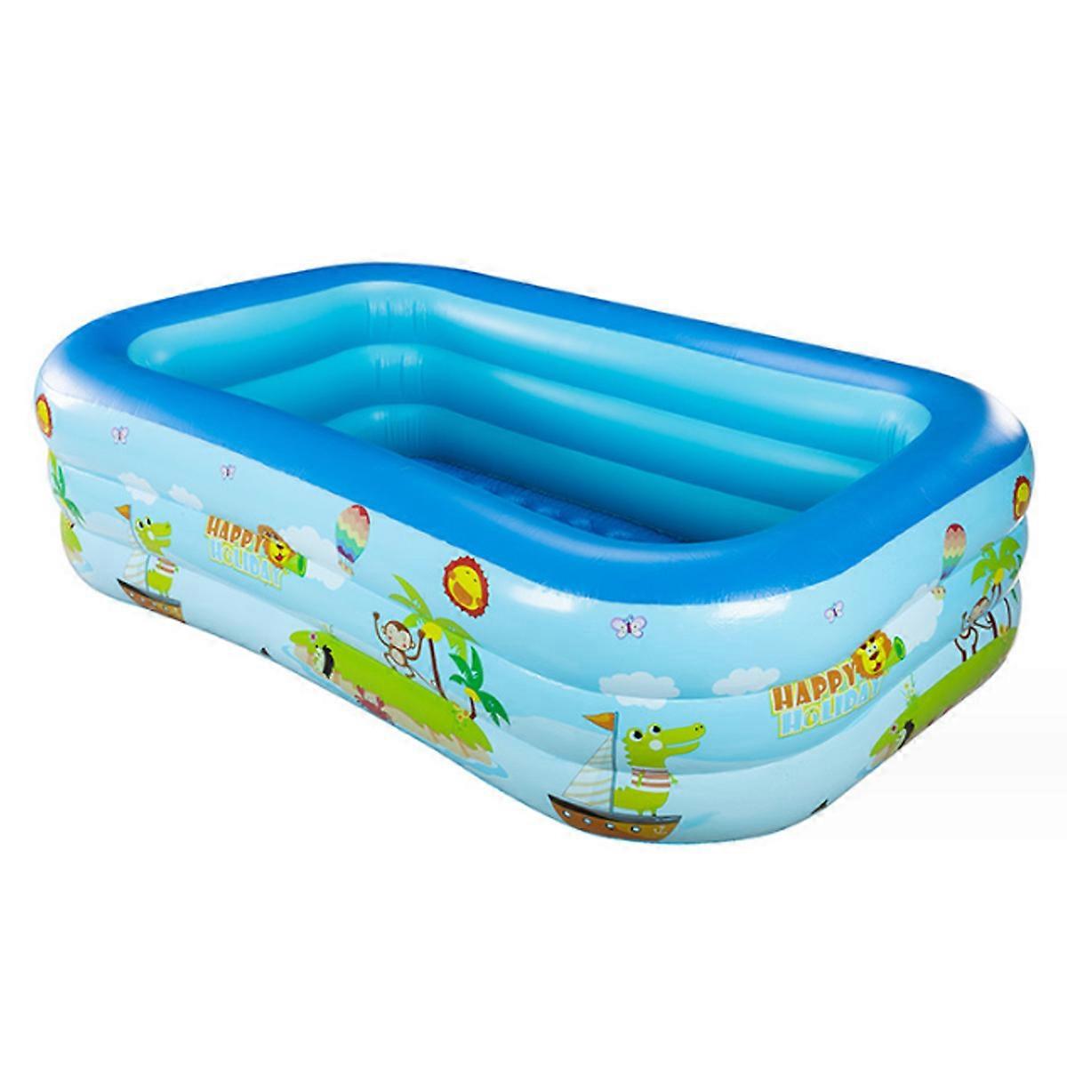 1pcs-Inflatable swimming pool-three-layer printed bubble bottom (1.3 meters)