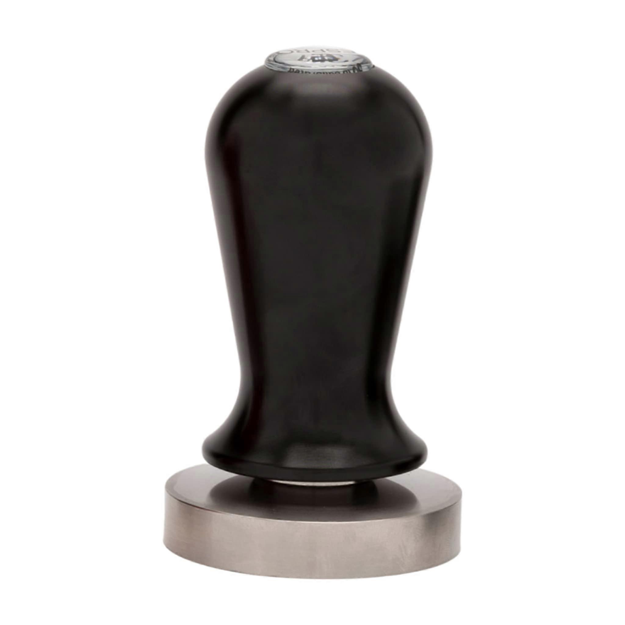 Espresso Tamper 53mm - Premium Spring Loaded 30lb Calibrated Stainless Steel with Flat Base for Espresso Machines, Black