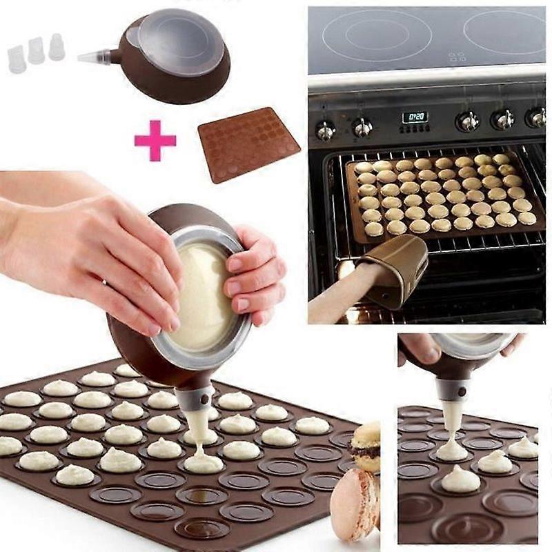 Macaron Baking Set: Silicone Macaron Mat - 383x285cmPLUS Nozzle Tool for Trim