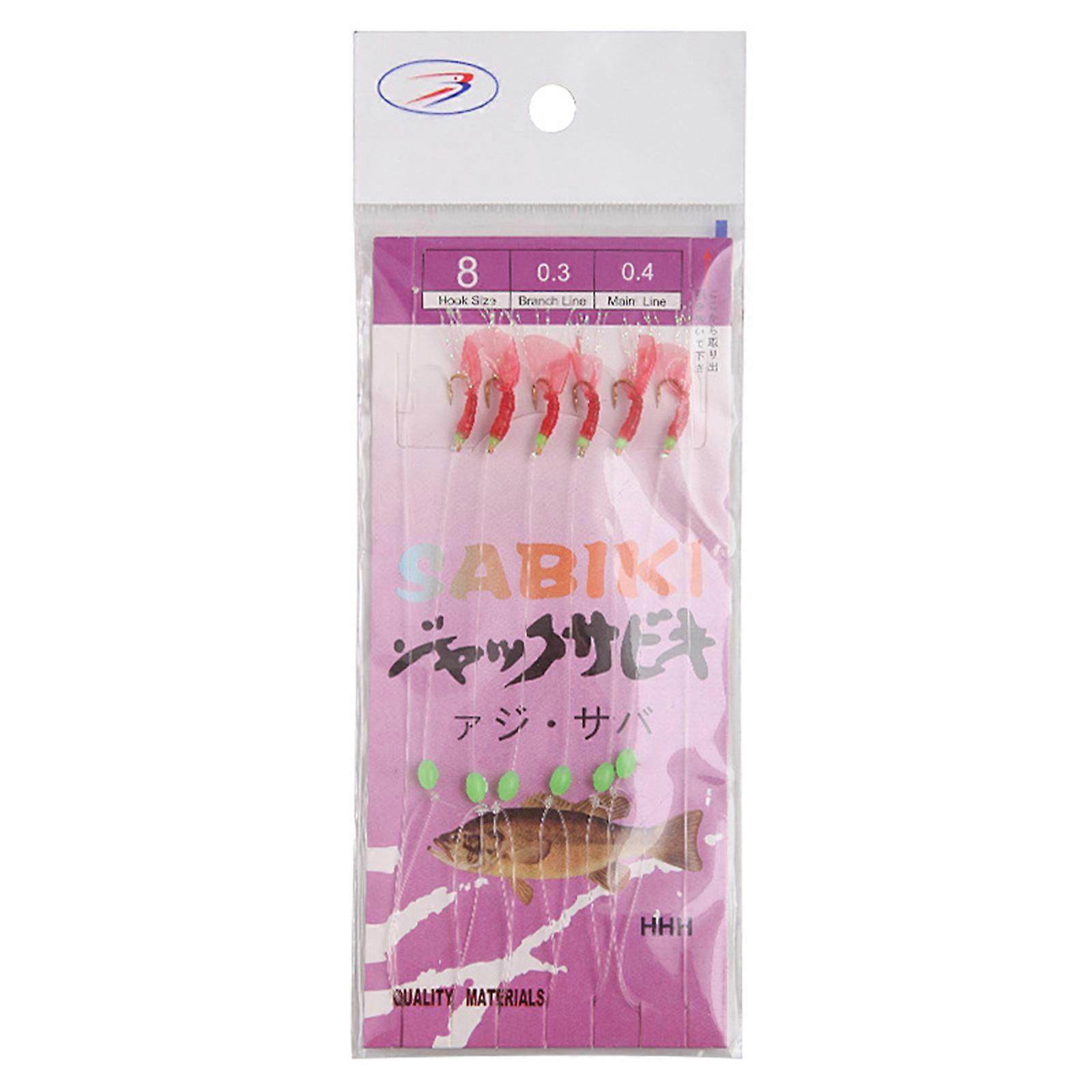 6Pcs Angelschnur Haken Künstliche Angelköder Leuchtend Bean String Haken Wobbler Köder Köder Tackle Langlebig
