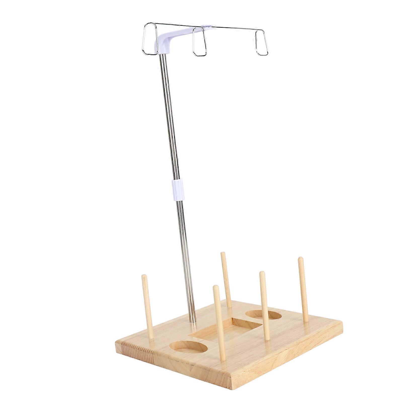 Thread Holder Stable Wood Base Large Spool Thread Stand for Embroidery Sewing Machine Type D