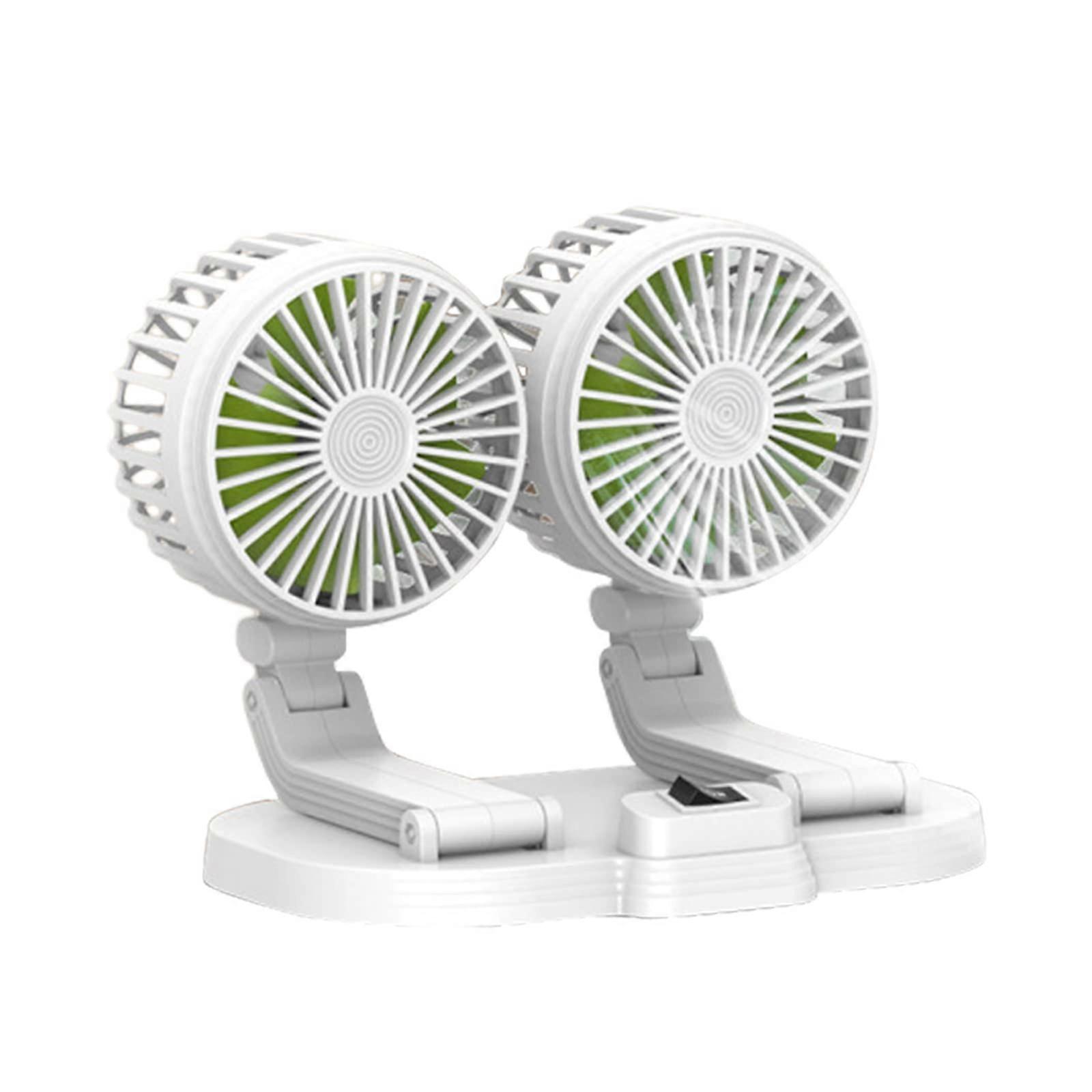 Car Head Fan Rotation 2 Gear Adjustable Cooling Fan for Vehicles Office Dashboard Mount USB Powered Fan