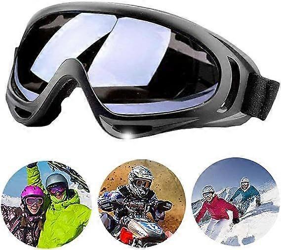 Ski Goggles - Windproof UV Protection Adjustable Safety Goggles for Outdoor Cycling Bike Snowboard Goggles Anti-Dust Ski Mask (Grey)