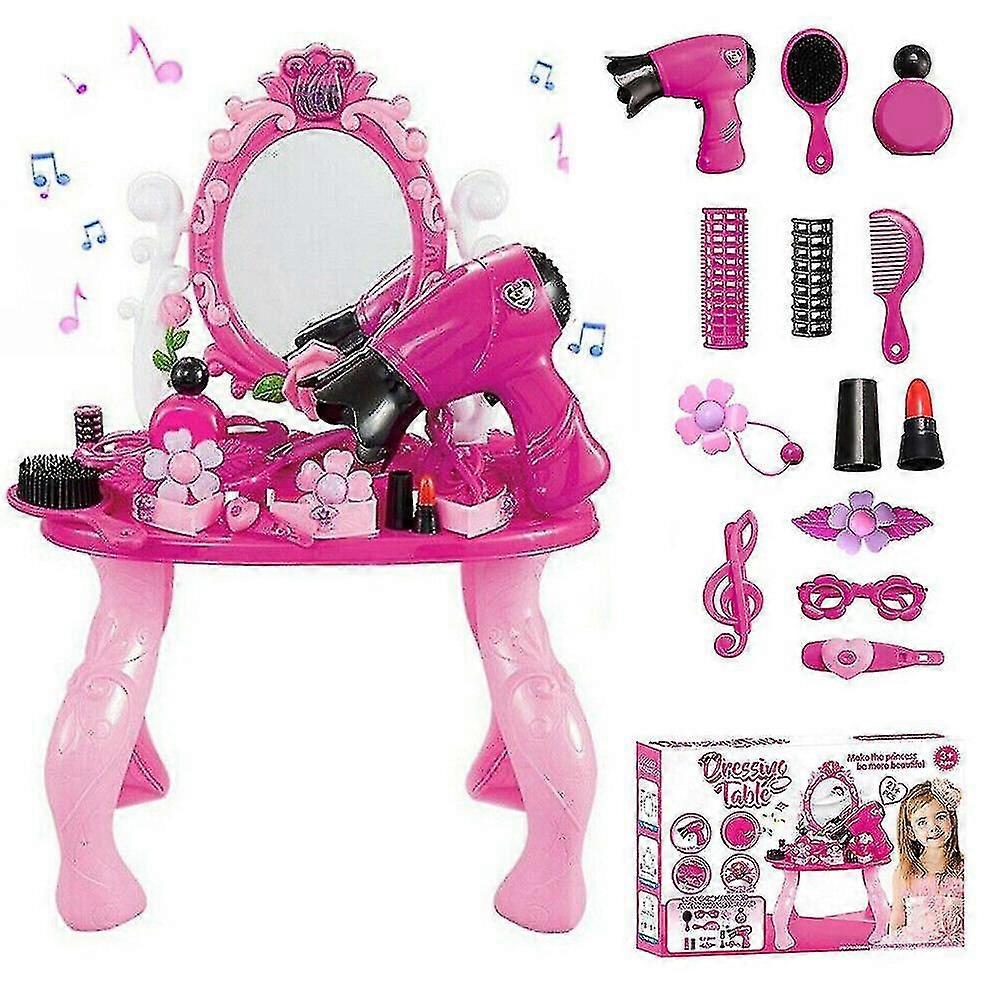 Piger Forfængelighed Bord Dressing Spejl Make Up Skrivebord Legetøj Legesæt