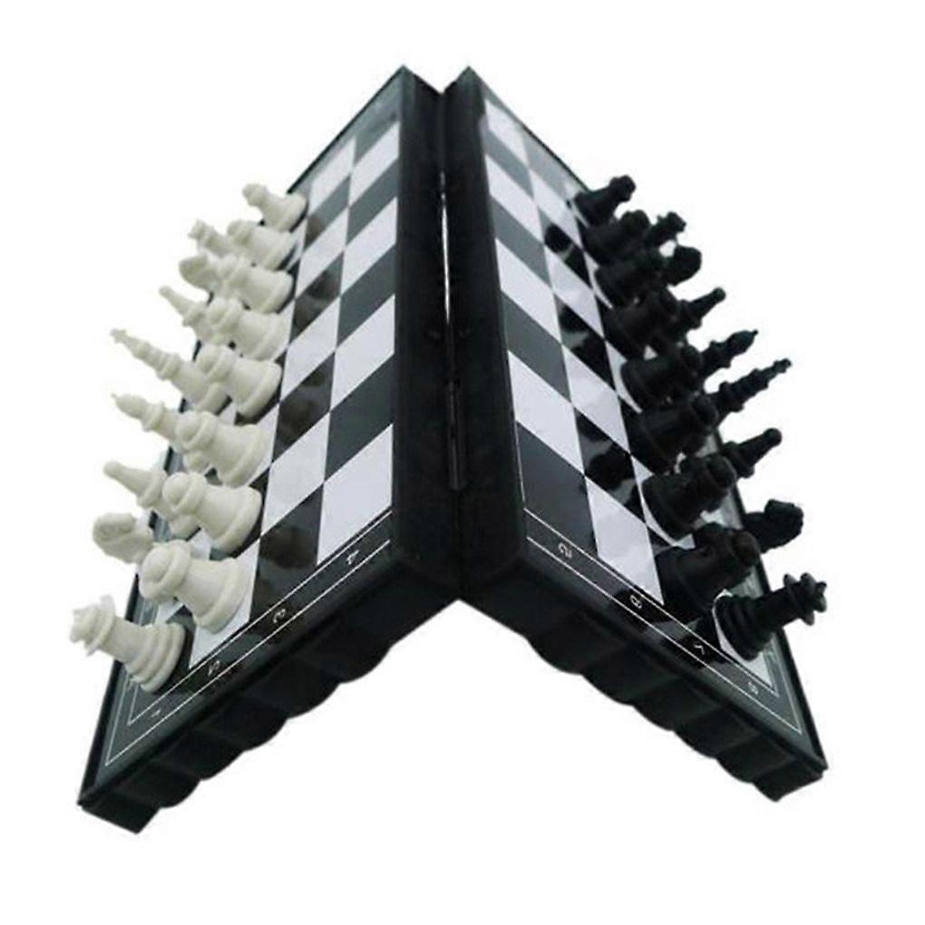 Mini Chess Set Folding Plastic Chessboard Lightweight Board Game Home Outdoor Portable Kid Toy