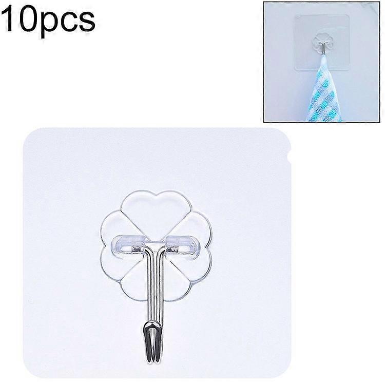 10pcs PVC + λεπτός δαμάσκηνος μορφής ανοξείδωτου άνευ ραφής αυτοκόλλητος γάντζος αδιάβροχος διαφανής ισχυρός τοίχος κουζινών γάντζων ραβδιών τοποθετεί