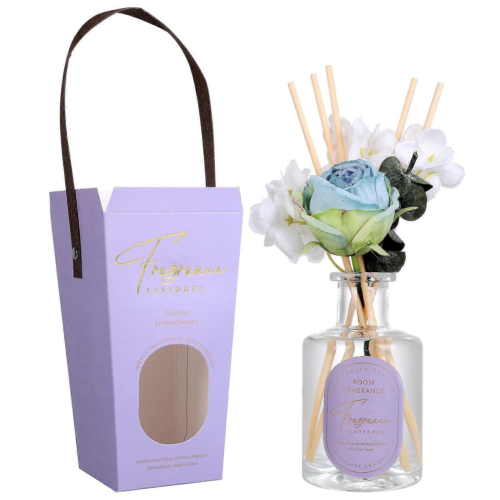 Flameless Aromatherapy Essential Oil Fragrance High-End Ornaments For Home Bathroom Shelf Decor Artifical Flower Rose Diffuser Set Birthday Gifts