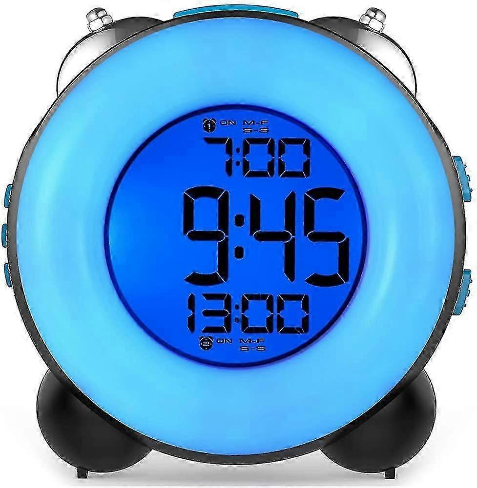 Loud Alarm Clock For Heavy Sleepers With Optional Alarm Dual Alarm Setting Snooze Function(full Body Blue)