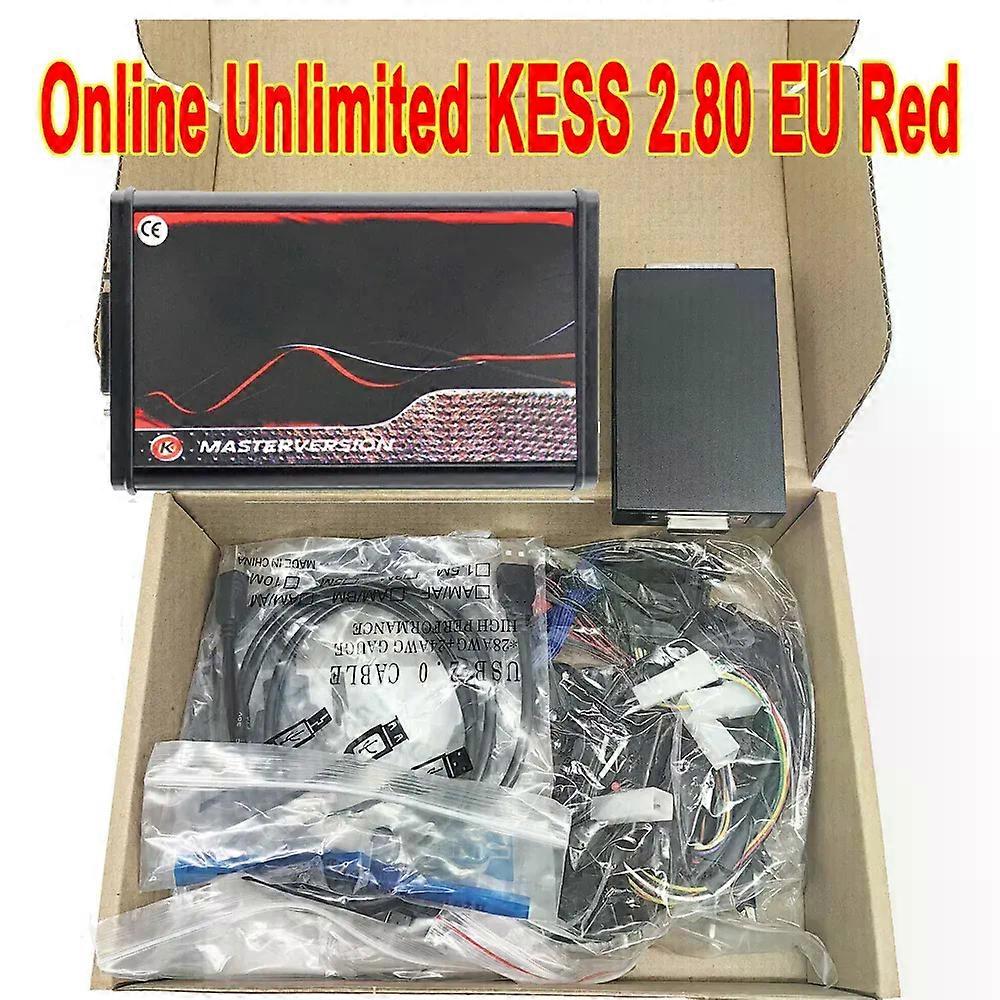 Best Online Unlimited For KESS 2.80 EU Red V5.017 OBD2 V2 Car ECU Chip Tuning Kit 5.017 kess Auto Programmer Tools