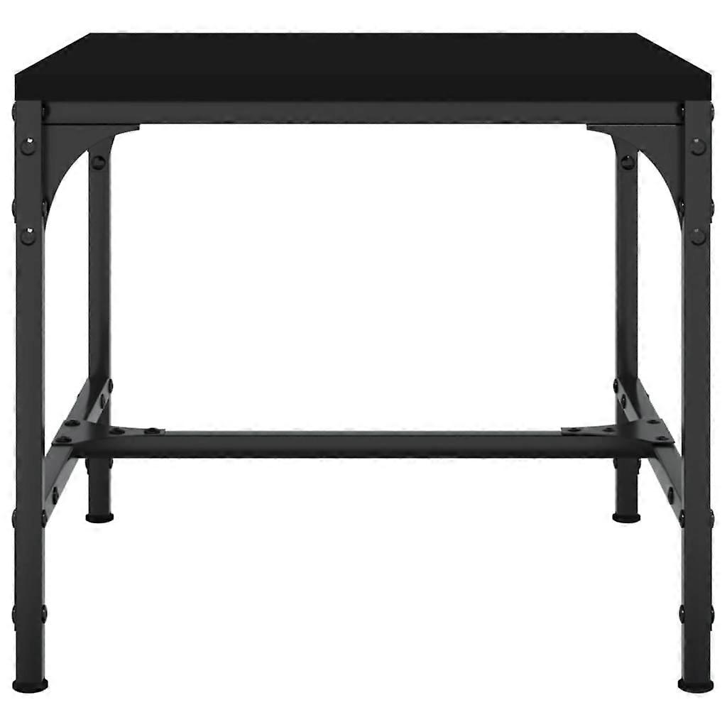 2 Pcs Black 40X40x35 Cm Engineered Wood Side Tables