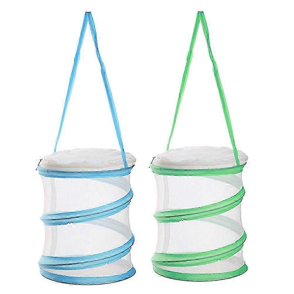 2pcs Zippered Butterfly Habitat Cage Foldable Insect Butterfly Cylinder Mesh Cages