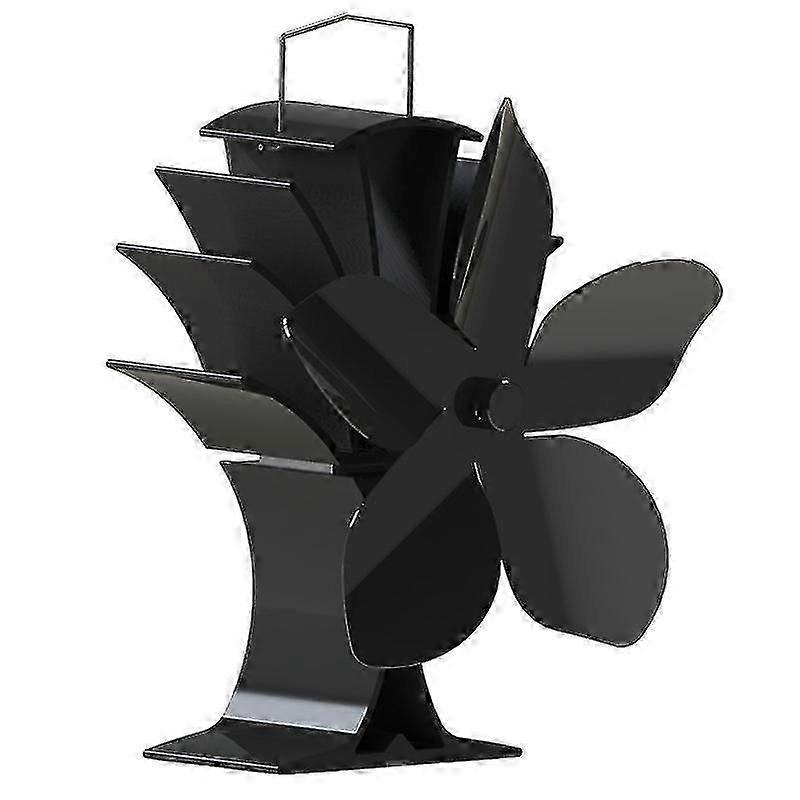 5 להבים מאוורר תנור מופעל חום מאוורר תנור עצים בוער אח מאוורר