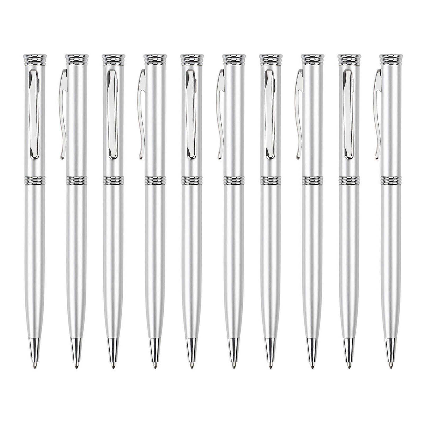 10Piece Metal Ballpoint Pen Twist to Open/Close Ballpoint Pen, 1.0mm Pen Tip Smooth to Write for Office School
