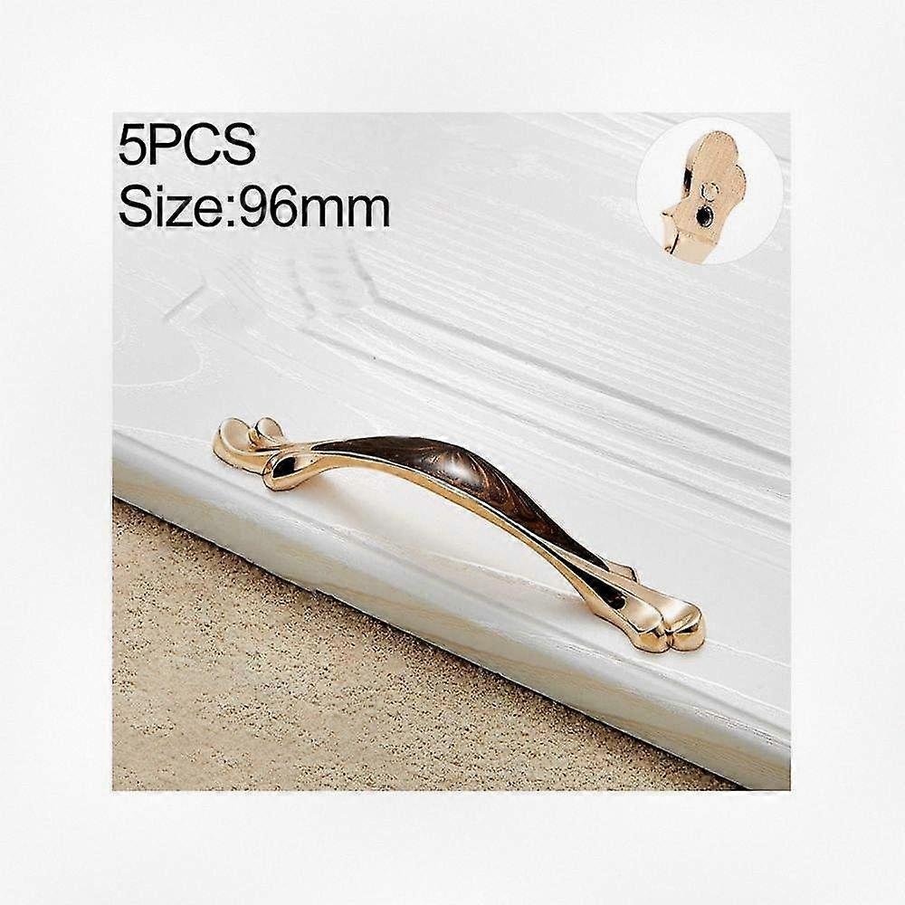 Set of 5 Drawer Cabinet Handles in Black Walnut Color Suitable for Various Furniture Styles