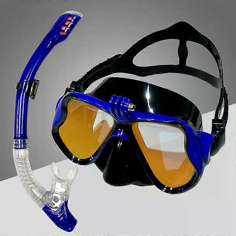 Floating diving lung diving package mask silicone skirt three-lens adult panoramic full dry diving mask Floating diving lung di