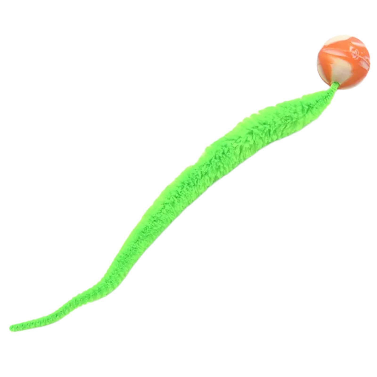 Cat Teaser Toy BouncyBall for Natural Hunting BouncyBall with Tail Interaction Cats Engaging Entertainment Toy  Green