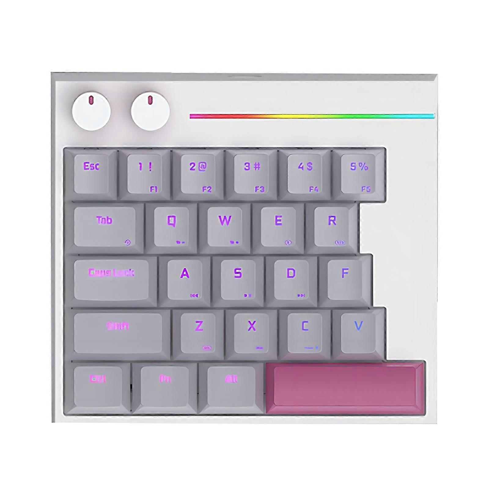 HK25 Mechanical Keyboard Magnetic Switches Sport Gaming Keyboard One-handed Keyboard Hot Swappable Office Gaming  White