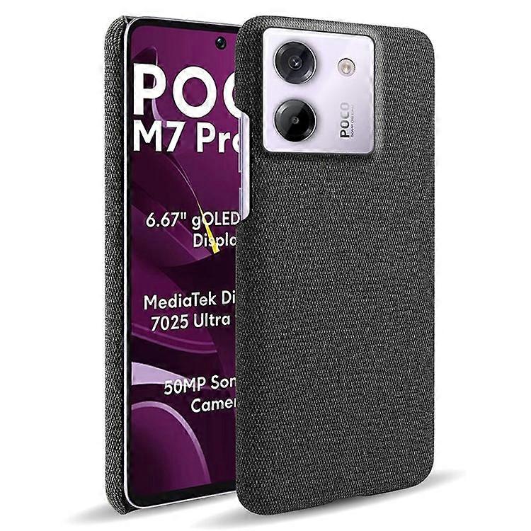 Compatible For Xiaomi Poco M7 Pro 5G Phone Case Cloth Texture Anti-Scratch Protective PC Back Cover