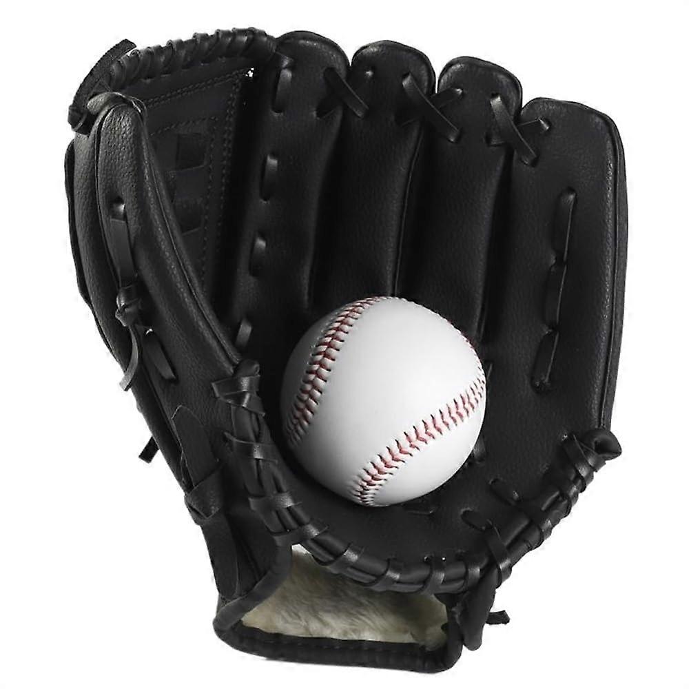 Baseball Gloves for Adults and Children, 10.5 Inch Pitcher Glove with Thickened Padding, Black Color