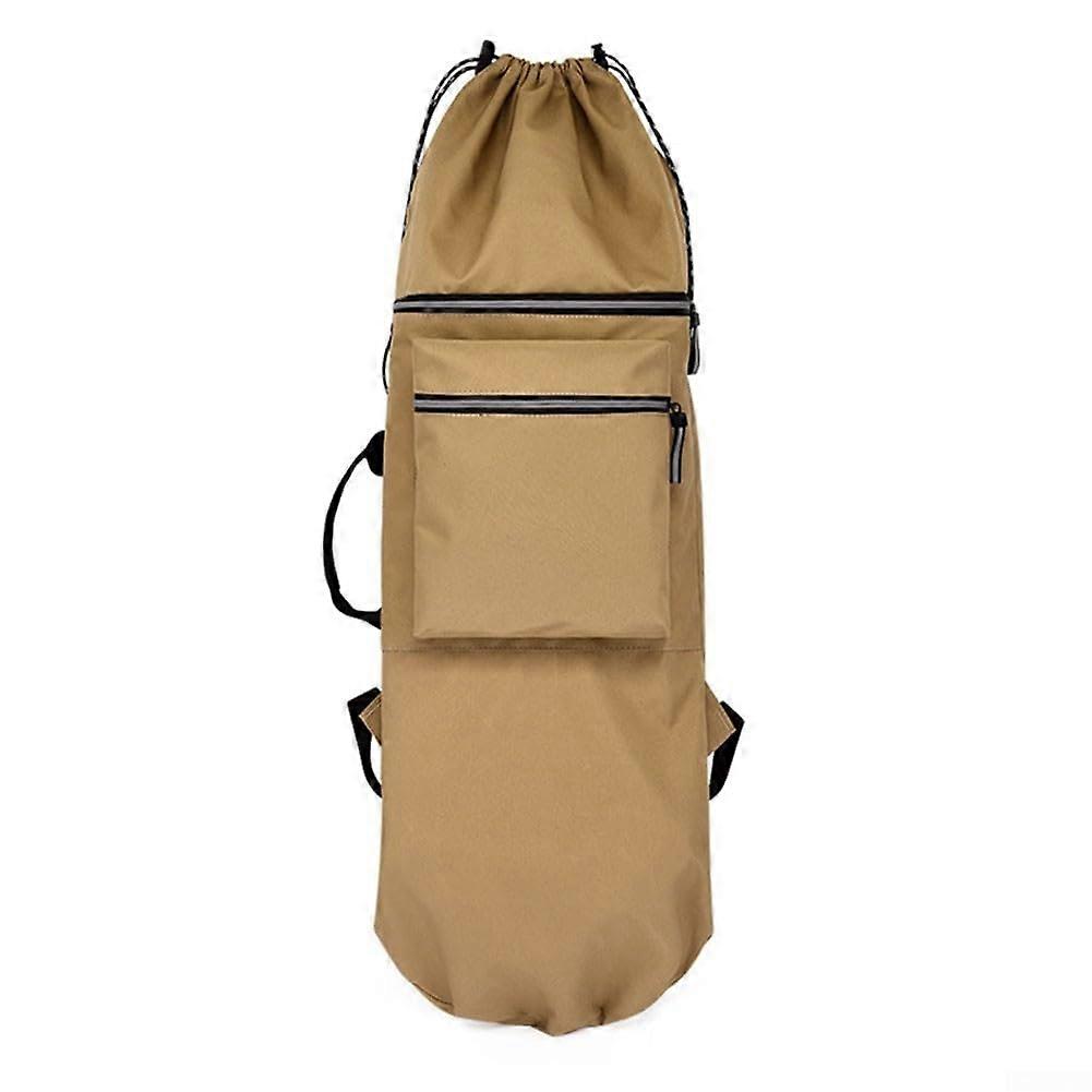Skateboard carrying bag made of Oxford fabric with comfortable double shoulder straps (Khaki)