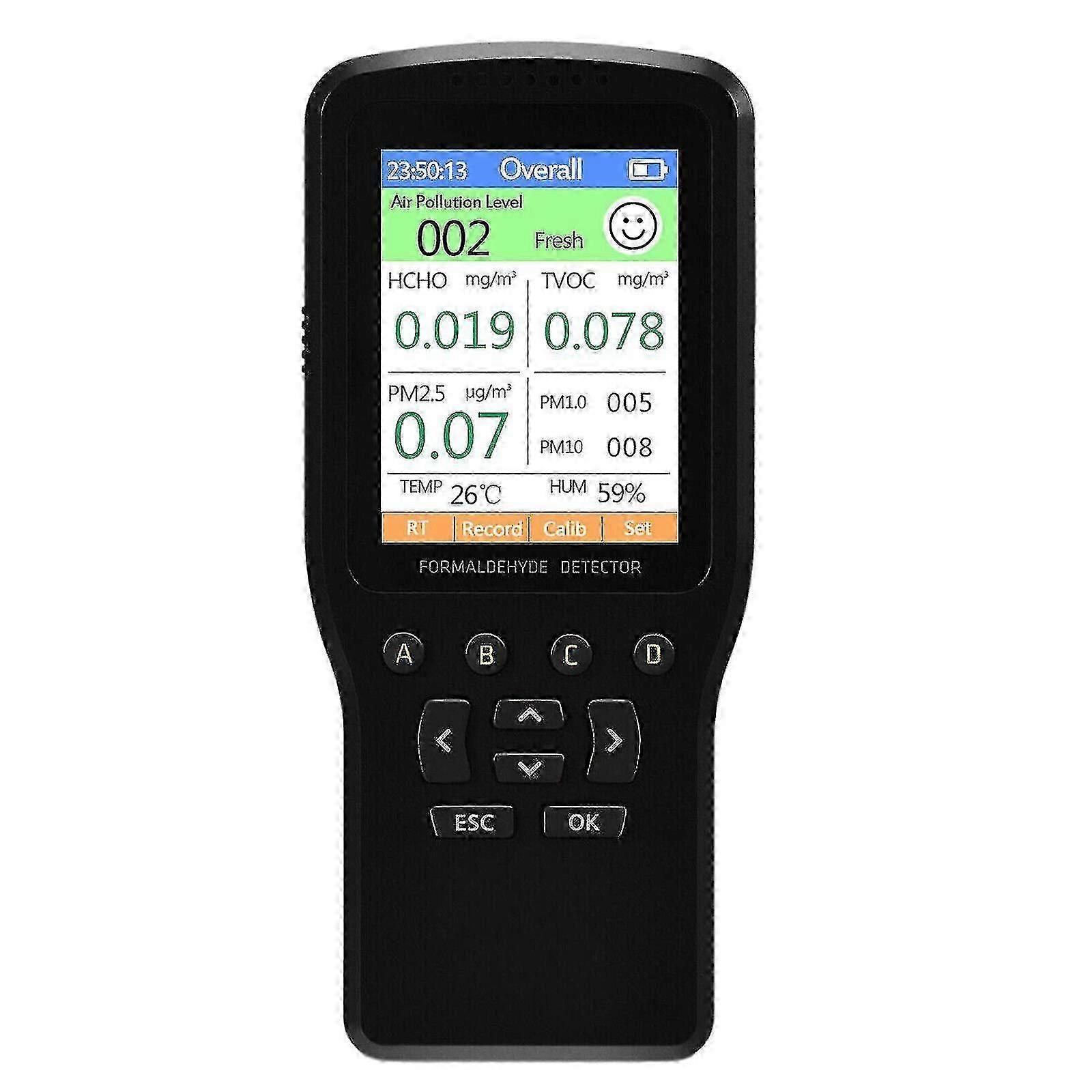 Air Quality Monitor for Formaldehyde TVOC PM1 PM2.5 PM10, Indoor Pollution Detector Meter