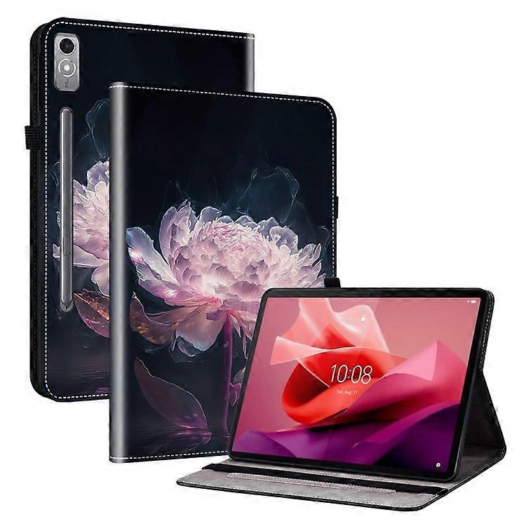 Compatible For Lenovo Tab P12 Case Pattern Printing Card Slots Tablet Shell with Foldable Stand