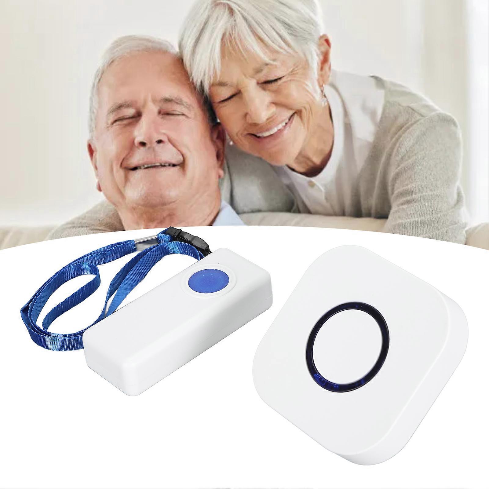 Wireless Caregiver Pager Call Button 4 Level Volume Adjustment Emergency Pager Nurse Alert System for Home Elderly Patient 100‑240V EU Plug 