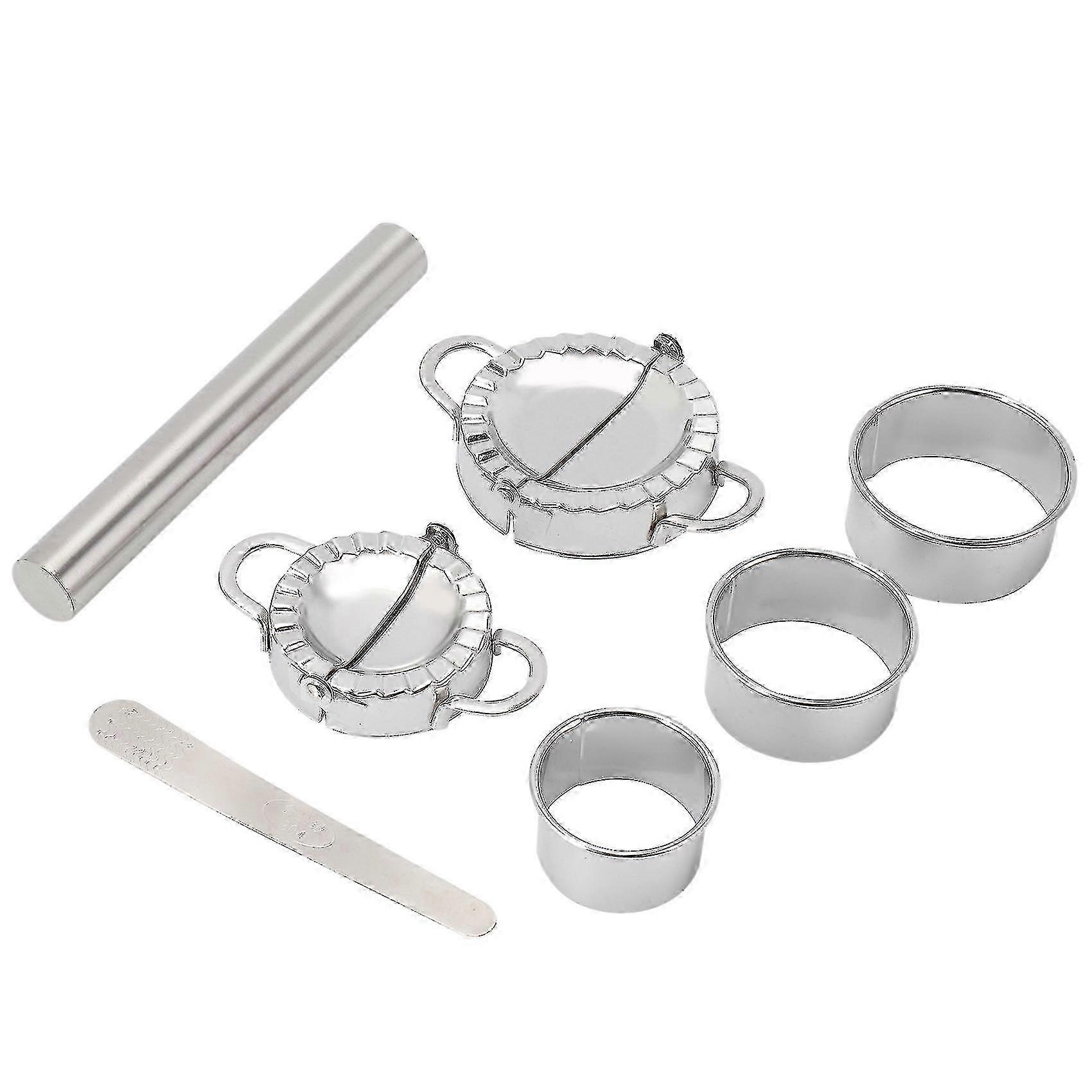 Paquet de 7 machines à boulettes en acier inoxydable pour tartes, raviolis, empanadas - Argent