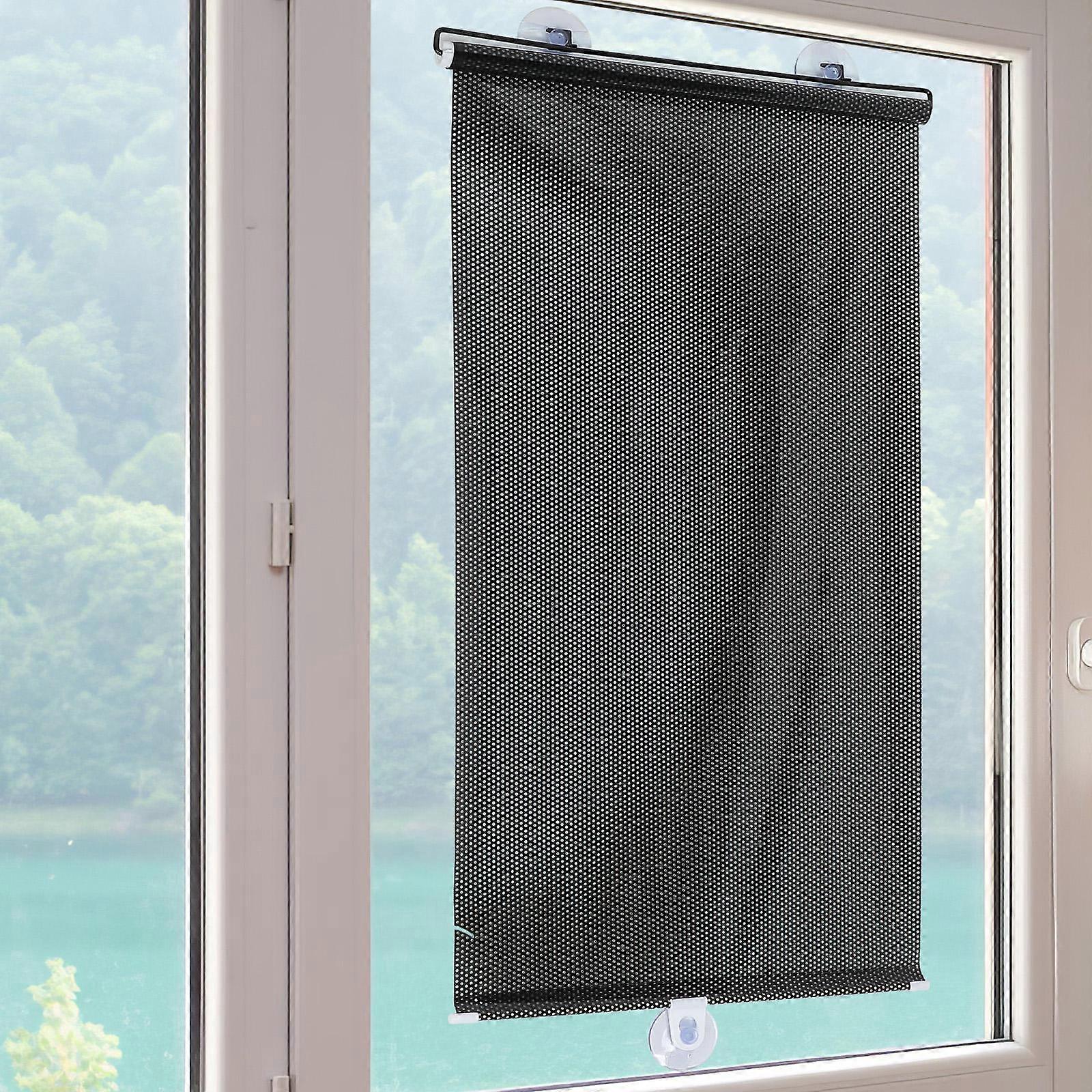 Lightweight Punched Blackout Curtain with Suction Cup – Compact Temporary Blinds for Doors and Windows, Easy Installation for Home and Travel