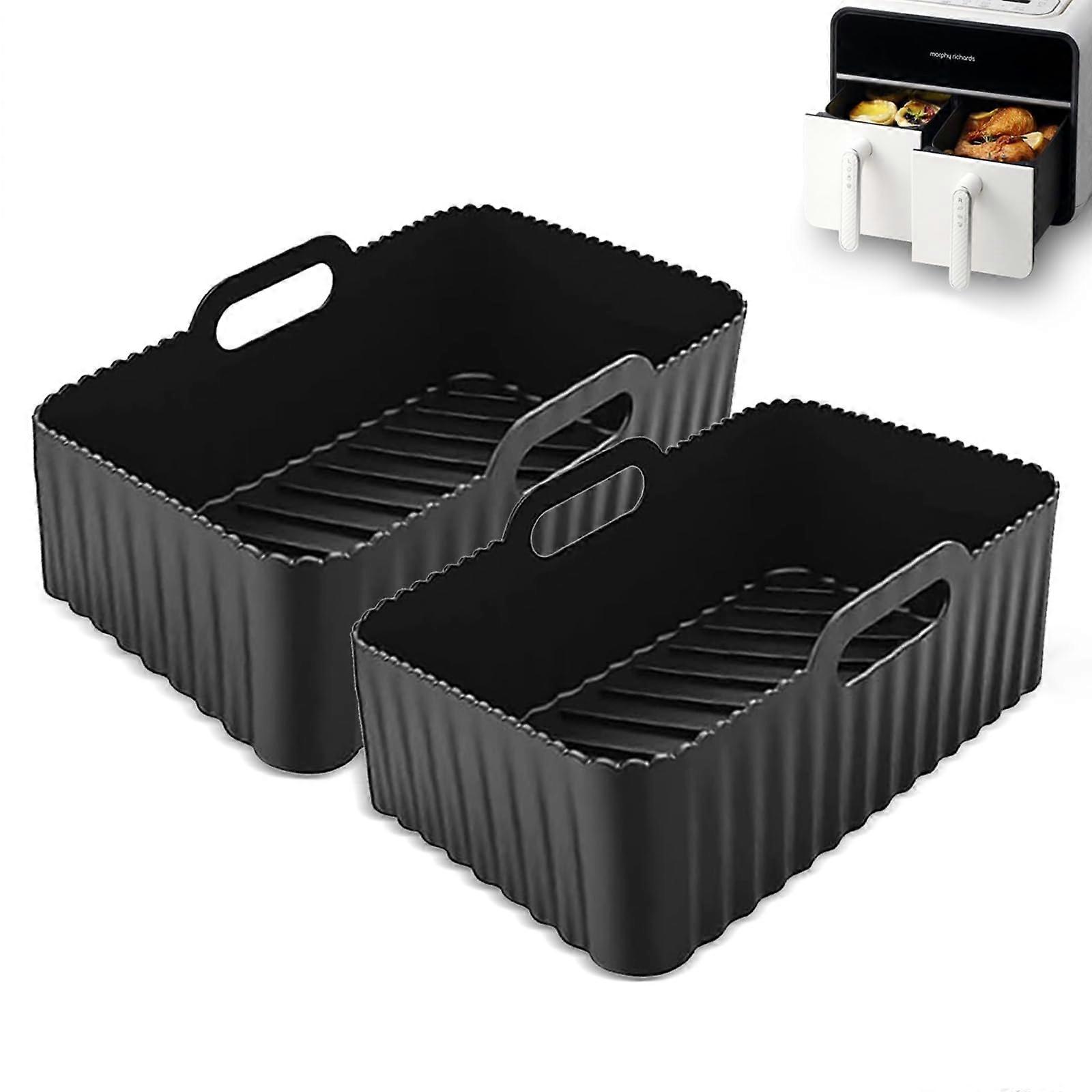 Air Fryer Accessories Sorm Silicone Insert Liners, 2-Piece Set for Dual Zone Hot Air Fryer AF300EU AF400EU, Reusable Pot Inserts