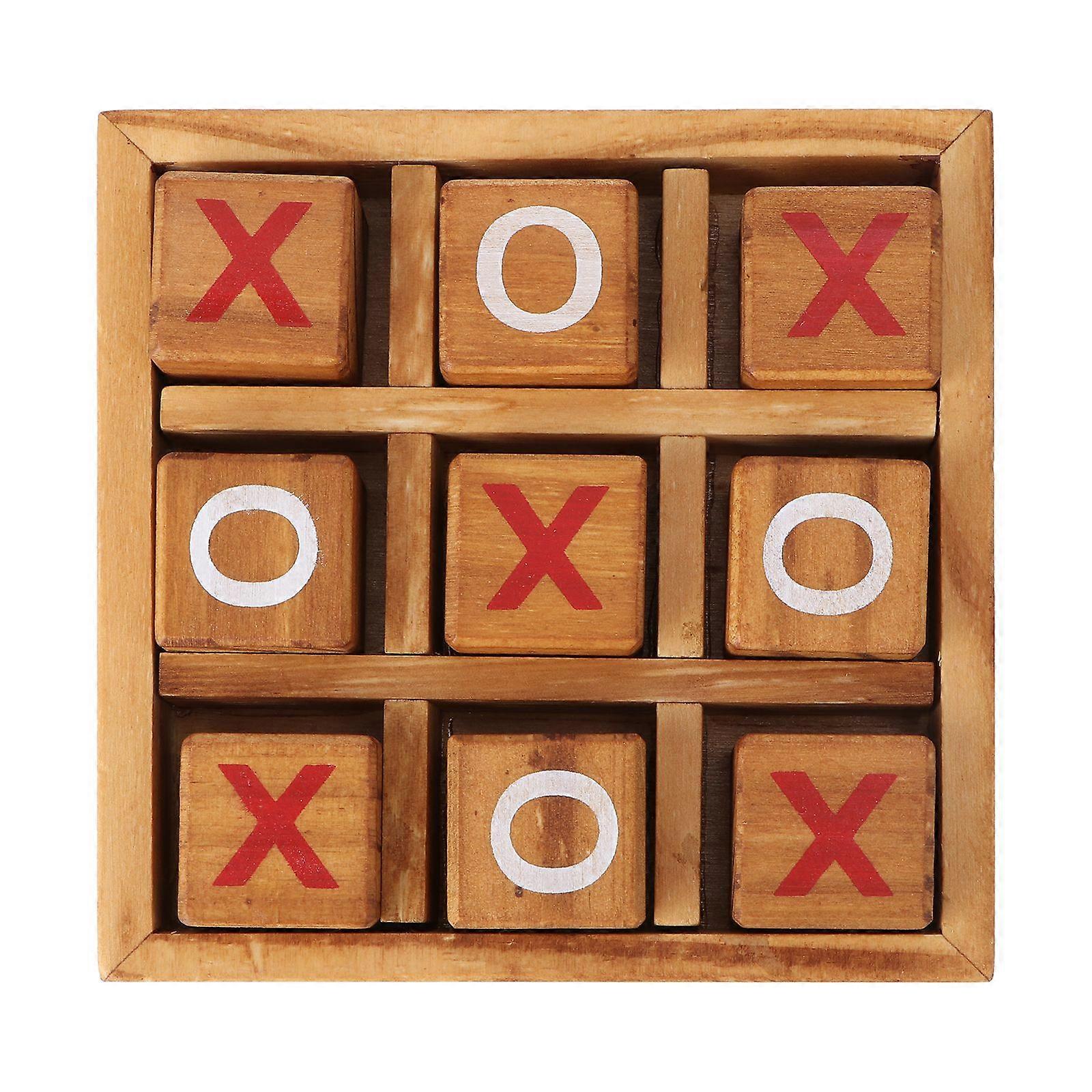 1 Set Tic Tac Toe Wooden Board Games Parent-Child Intelligence Leisure Game Toy