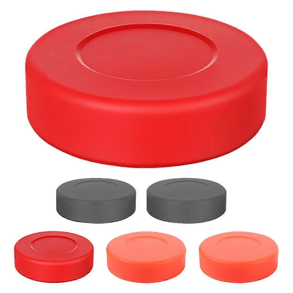 Plastic Hockey Pucks Red For Indoor Play Game Tables Equipment Accessories 7.00X2.10X2.10CM High Elasticity 6Pcs
