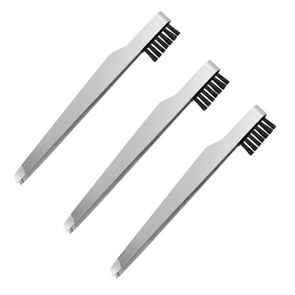 Silver Cosmetic Tool Eyebrow Tweezers for Cleaning Use 3Pcs Set