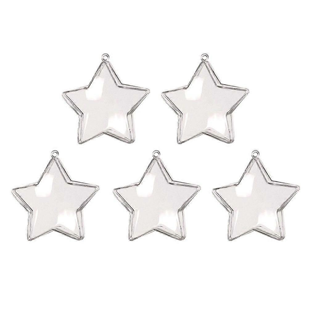 Fillable Ornaments Star Shape Candy Boxes For Party Decorations Transparent 8cm Storage 5Pack
