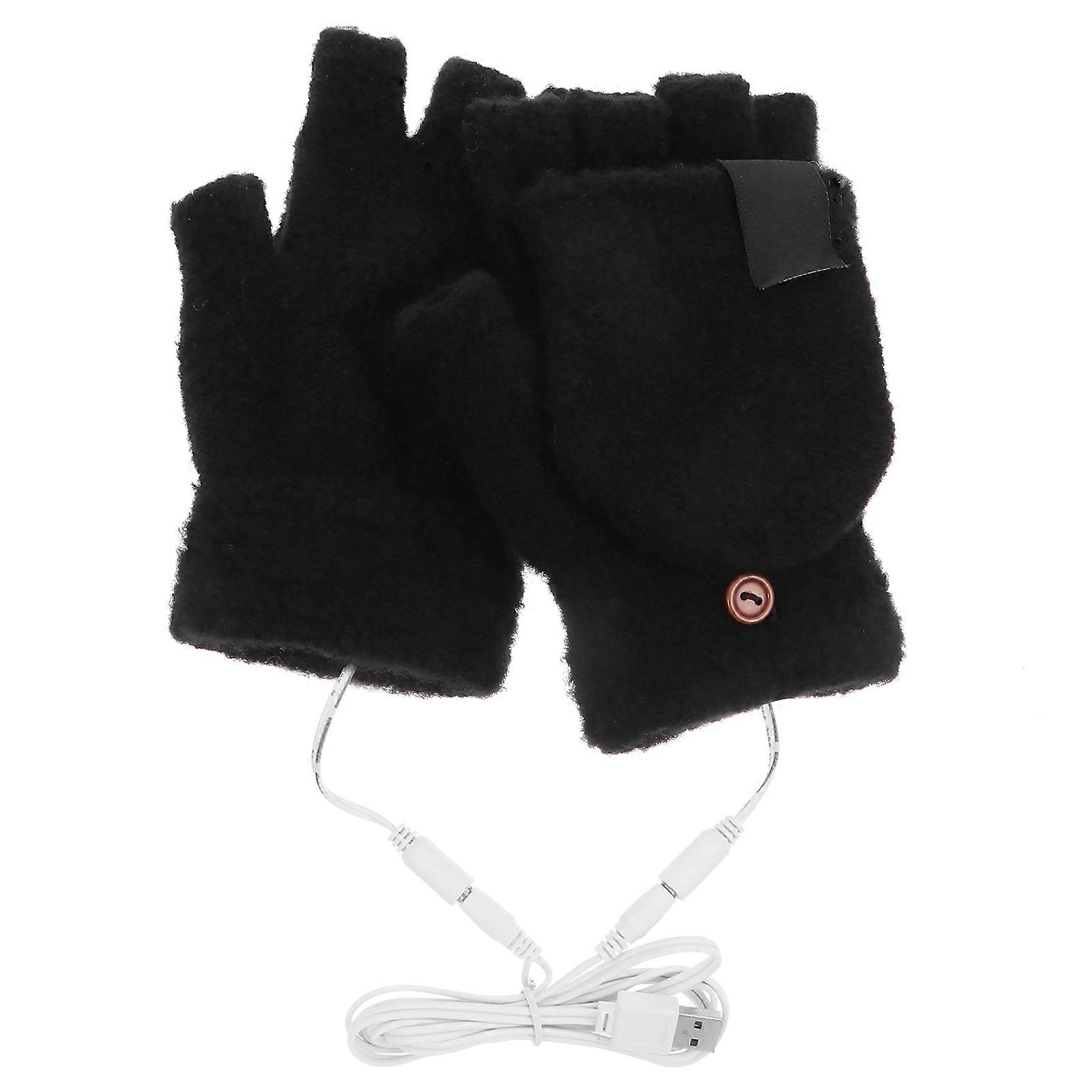 Usb Heating Winter Gloves Wool Heated Gloves Indoor And Outdoor Use 16X10CM Temperature Control 1 Pair