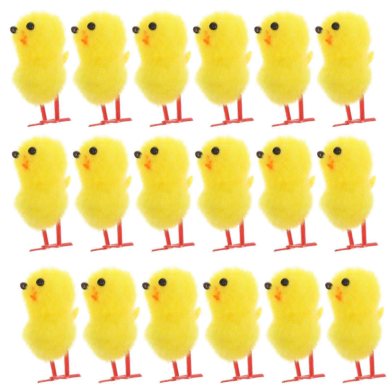 Easter Table Decoration Mini Chicks Set Chicken Figures Figurines For Family 3.50X1.80X1.50cm Crafts 72Pcs