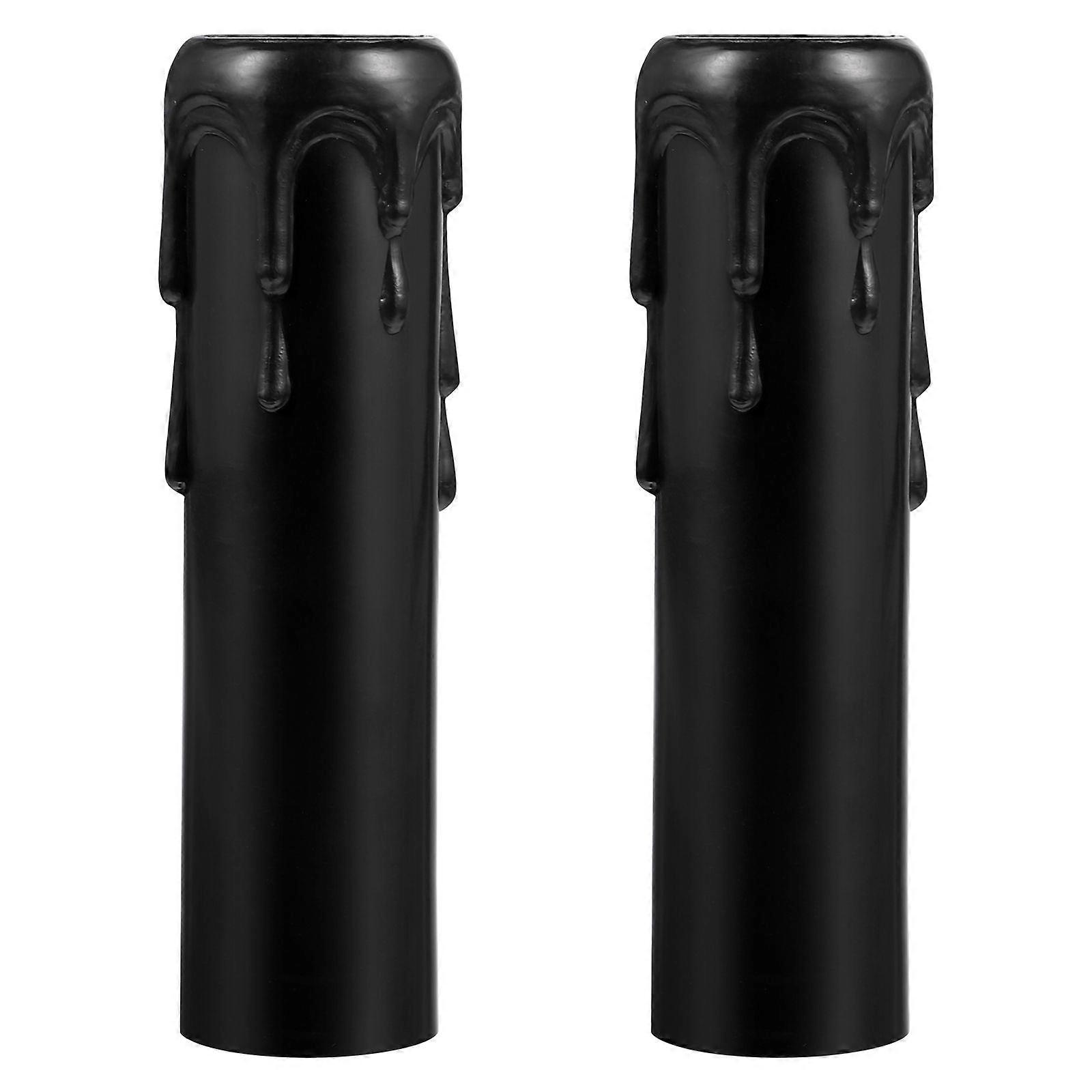 Plastic Candle Socket Covers 20 Pcs Durable Chandelier Casings for Taper Candles Easy Installation Elegant Design Black