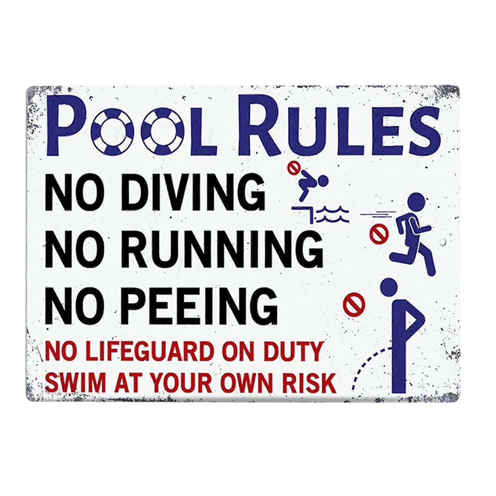 Rules Pool decorations Pool swimming Indoor/Outdoor sign Swimming Beach Floating Us (E, One Size) E Unit size