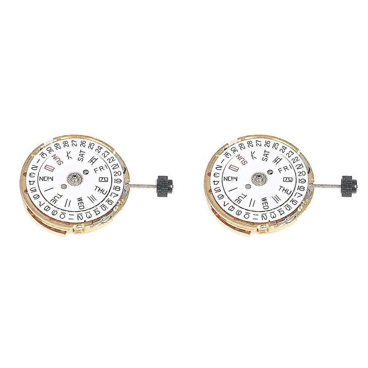 Watch Movement Double Calendar Crown At 3 Mechanical Movement(Gold)