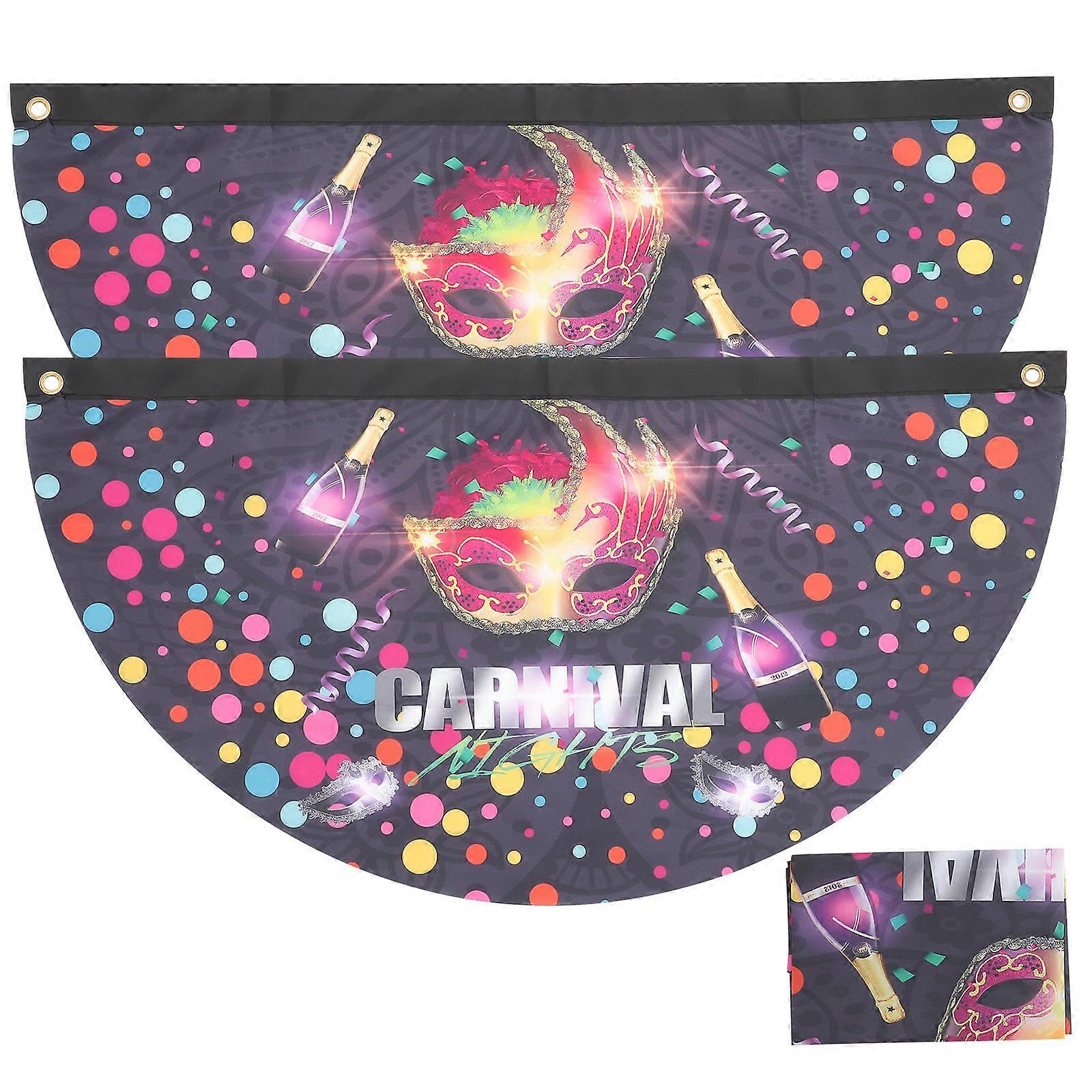 Carnival Photo Backdrop Circus Bunting Flag For Party Hosts 90X45X0.1CM 2Pcs